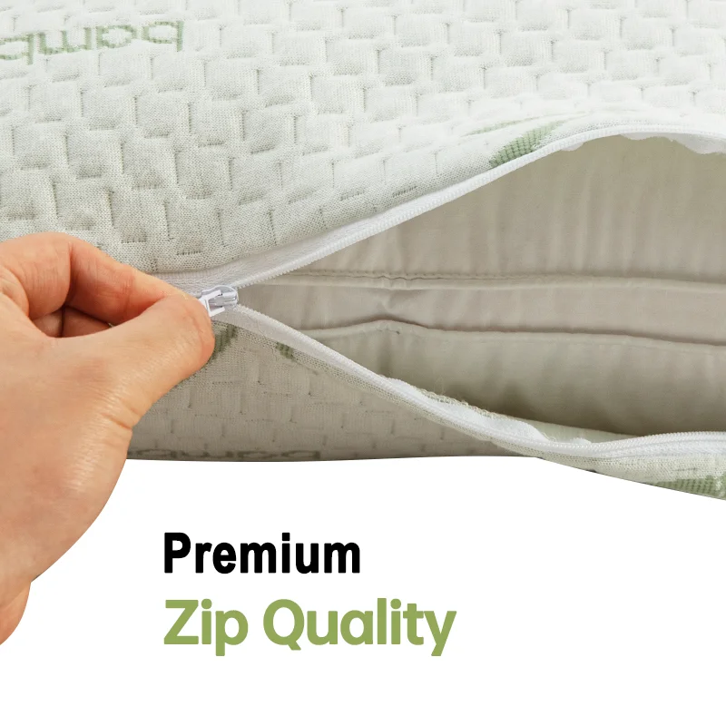 2pcs Waterproof Bamboo Pillowcases (Without Core), Cooling & Soft & Anti-bacterial Pillow Protectors With Zipper Knitted Pillow