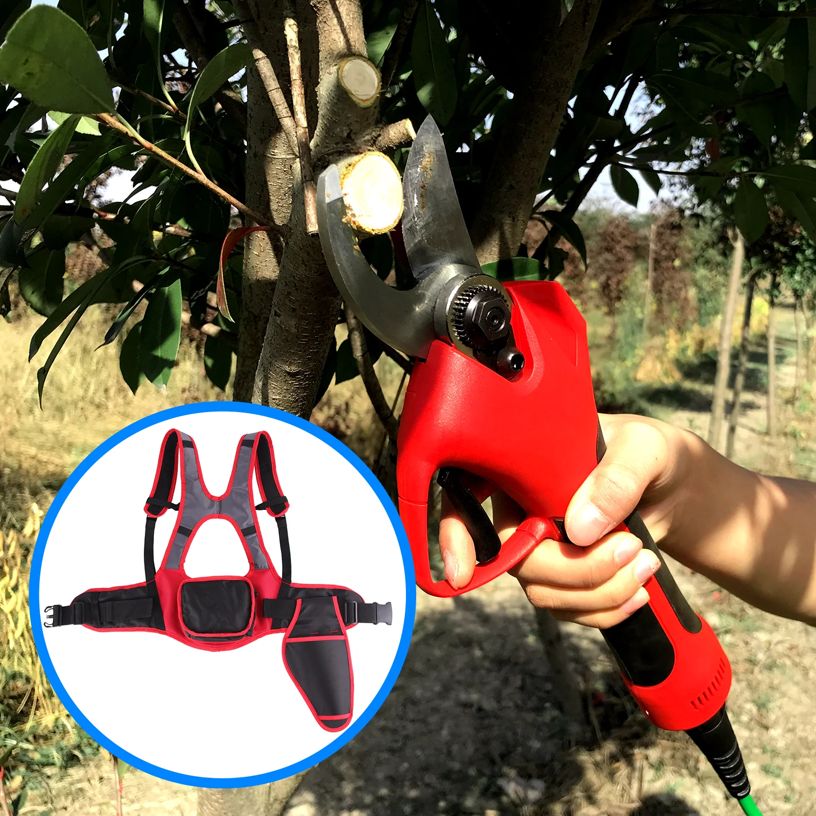 43.2V 35mm Cordless Electric Pruner Pruning Shear Efficient Fruit Tree Bonsai Pruning Branches Cutter 8 Hours Worktime