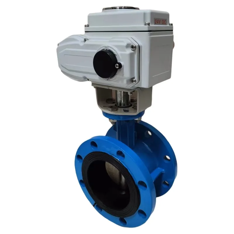 Electric flange butterfly valve D941X-16C switch adjustment type intelligent integrated soft seal electric butterfly valve 220V