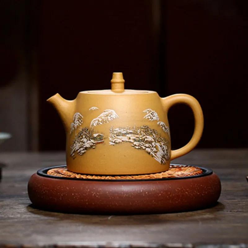 490ml Yixing Purple Clay Tea Pot Large Capacity Handmade Raw Ore Section Mud Teapots Classic Zisha Kettle Chinese Tea Set