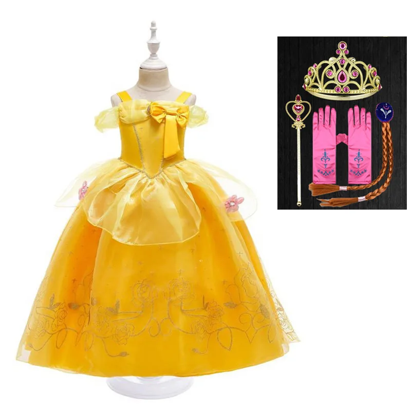 Princesa sofia vestido para meninas, traje cosplay, com manga puff, roupas de criança, festa, aniversário, plissado