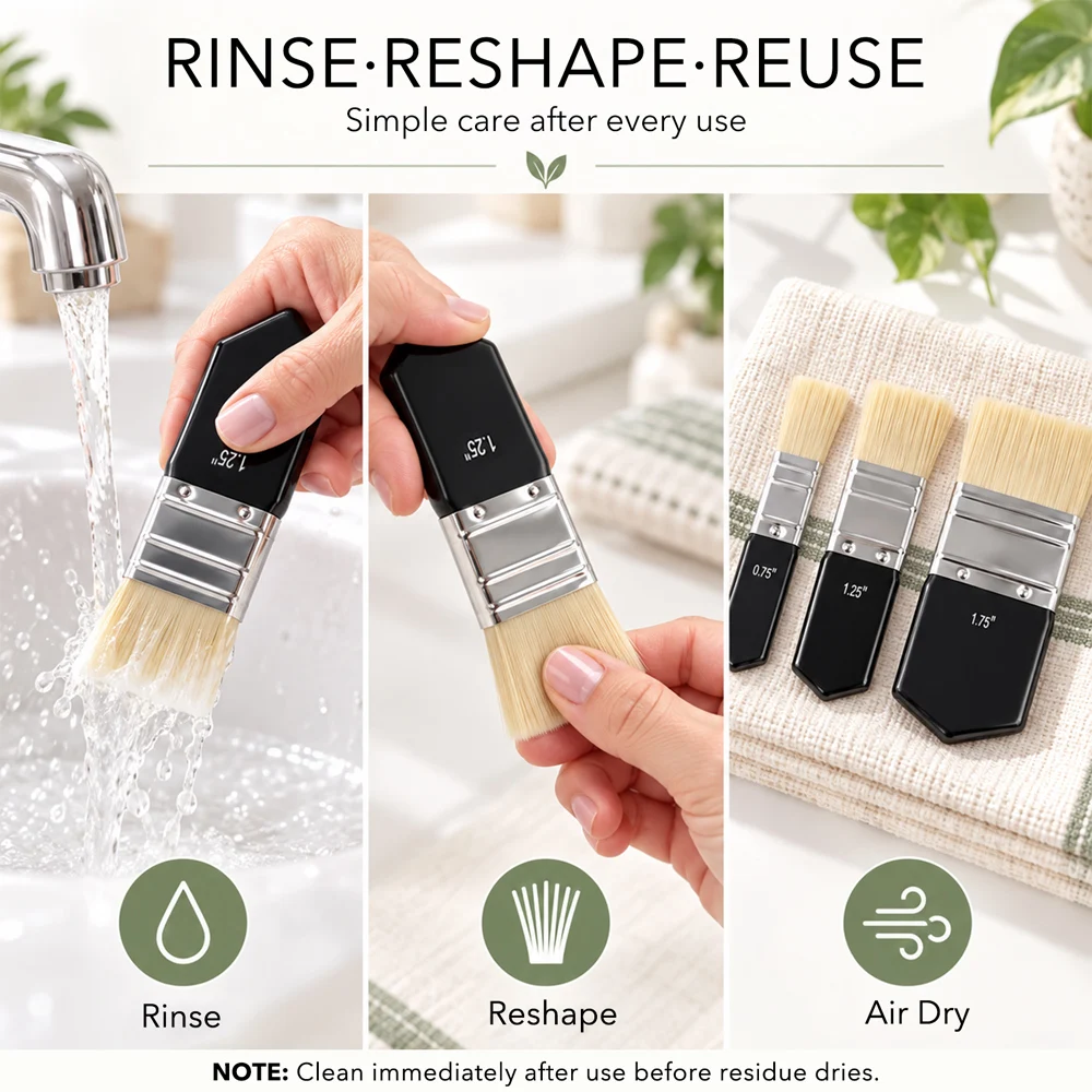 1-3pcs Collage Brush Set 0.75/1.25/1.75 Inch Soft Nylon Bristle Flat Brushes for Collage Medium, Decoupage, Scrapbooking, Mixed