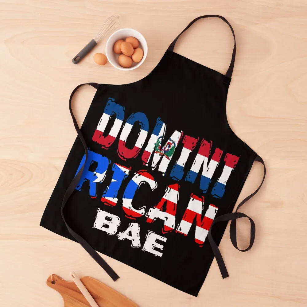 DominiRican BAE Puerto Rican Dominican Flag T Shirt Merch Apron Women's Home Clothes House Things For Home And Kitchen Apron