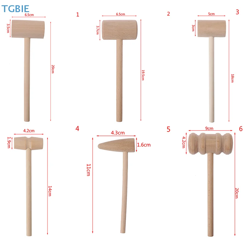 [TL][TL] 1 martillo de madera de cuero, mazo de langosta y cangrejo de juguete, mazo para golpear para niños