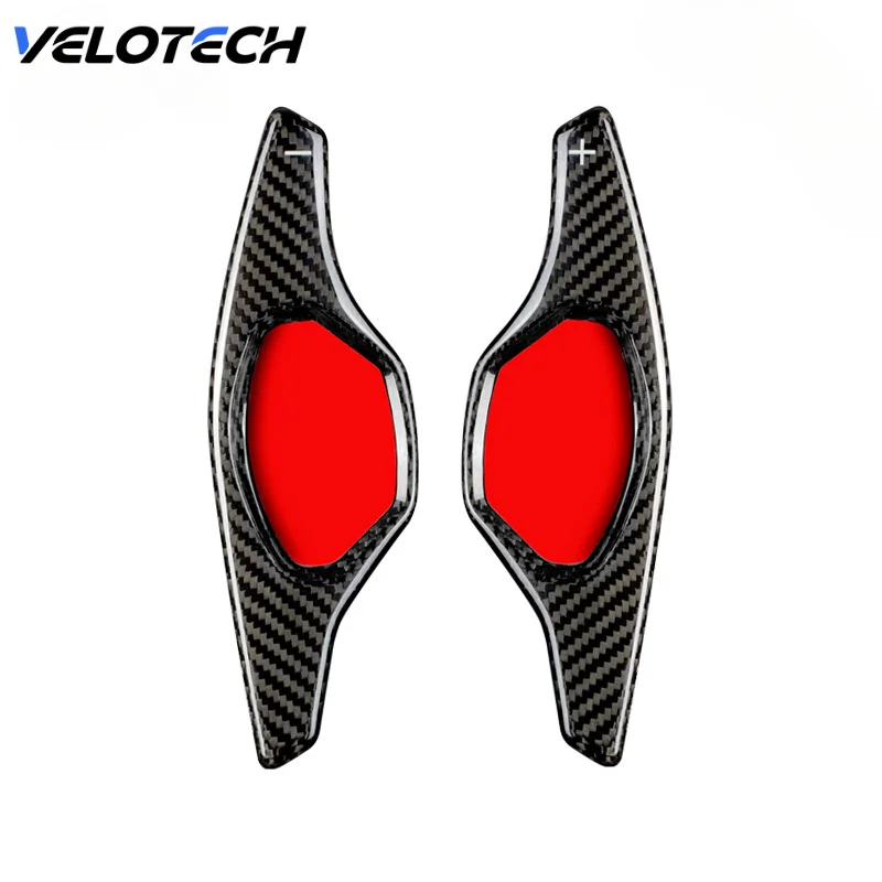 For Cadillac XTS Real Carbon Fiber 2pcs/lot Car Steering Wheel Shift Paddle Shifter Extension Replacement