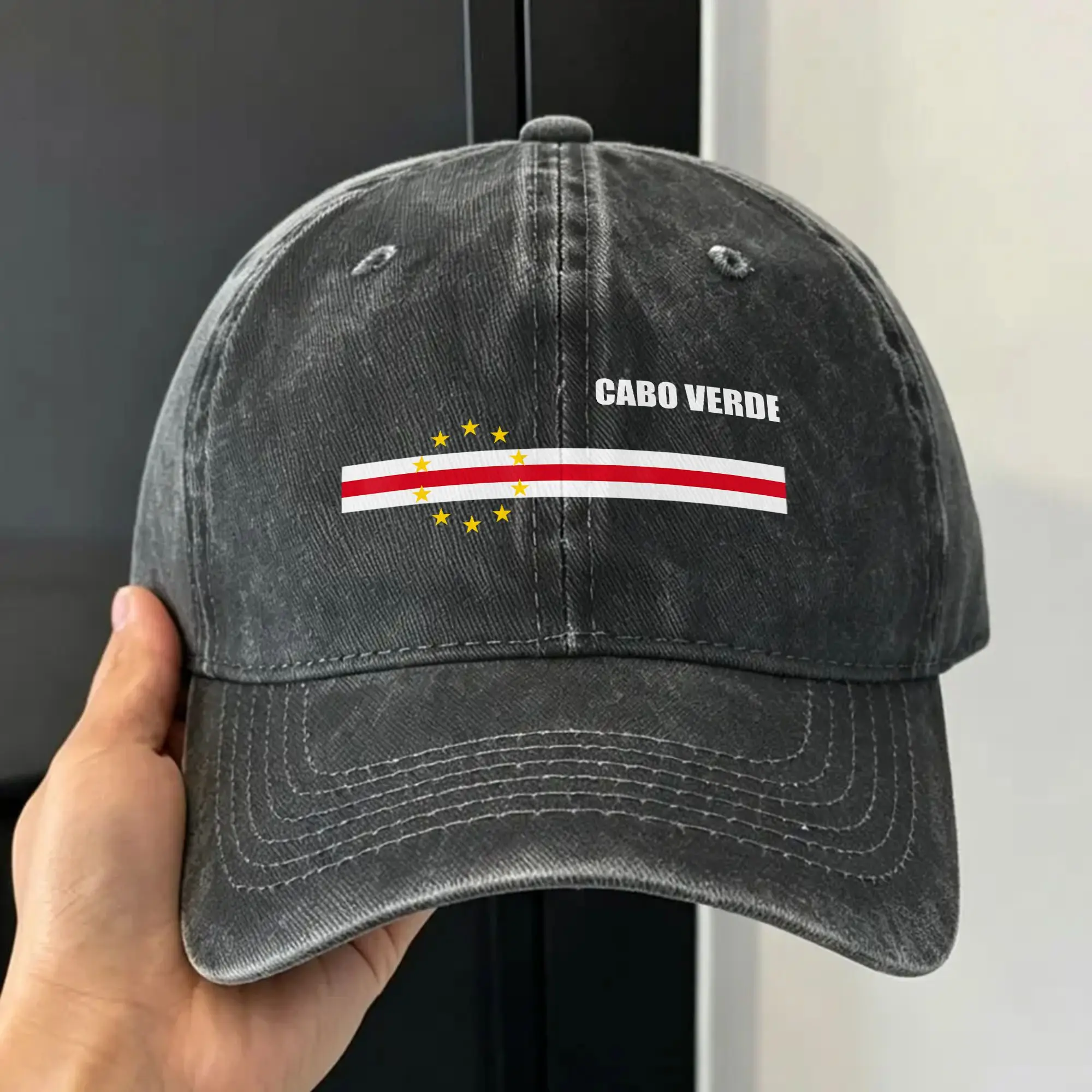 Cabo Verde Flag Tee Women And Men Kids Cape Cabo Verdeans Sun Baseball Cap Cool Couple Women Washed Hats Hot Sale Baseball Caps