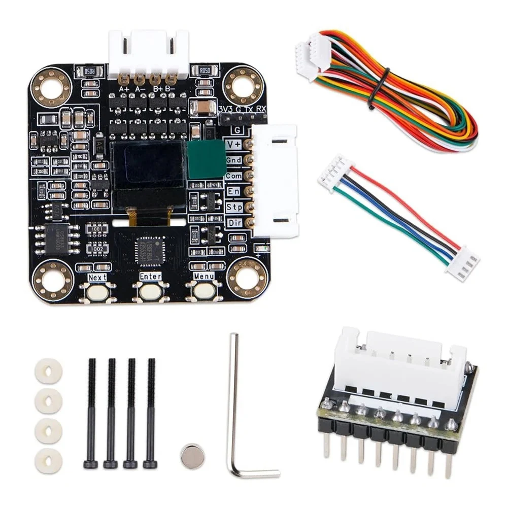 Stepper Motor Driver for NEMA17 SERVO42C V1.0 Closed-Loop Control 14-bit Encoder 7V-28V Input Compact PCB Black