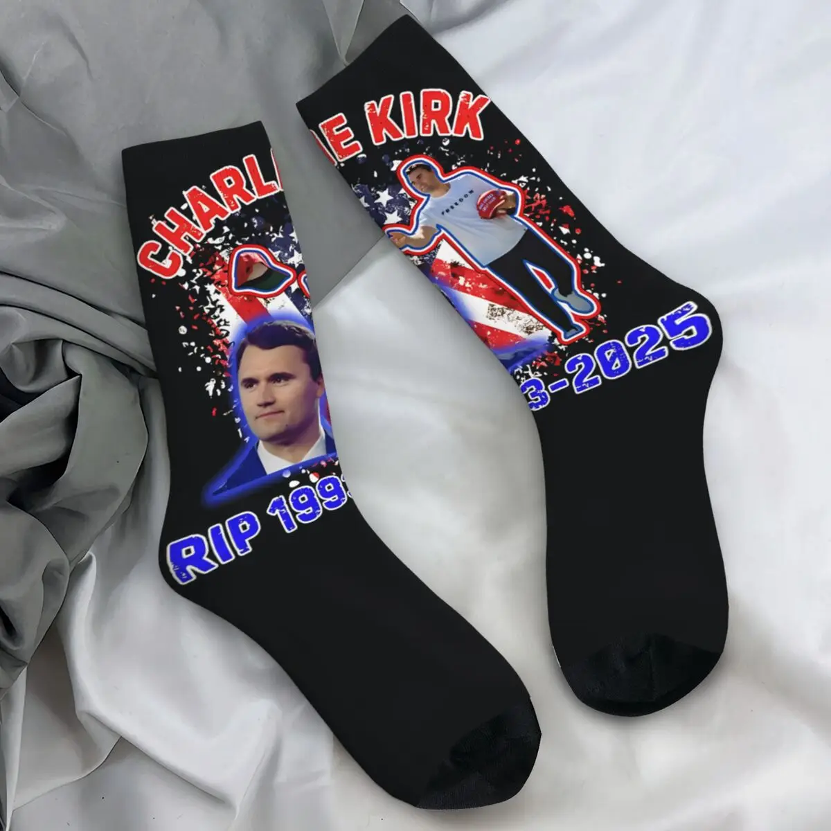 

Чулки Rip Charlie Kirk, мужские носки, качественные готические носки, осенние спортивные нескользящие дизайнерские носки для бега, подарок на день рождения