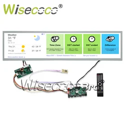 28 Inch 1366×256 LCD Bar Display 800 Nits Sunlight Readable Stretched Screen Display SD Card  Driver Board