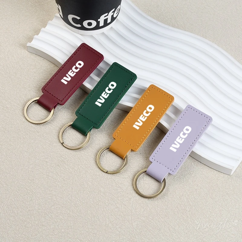 1 ud. Llavero de cuero de moda para coche, colgante de cadena para llaves con LOGO IVECO DAILY IV V VI Van Daily S-WAY T-WAY X-WAY DAILY 4X4