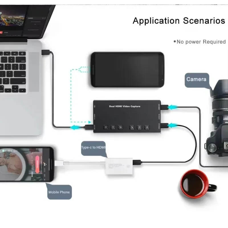 4K video capture card device 60fps dual-channel video switcher live capture card