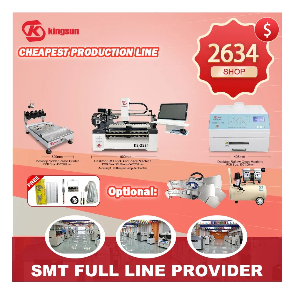 Pcb Manufacturing Machine Smt Full Automatic Production Line Led Making Desktop Smt Pick and Place Machine Smt Production Line