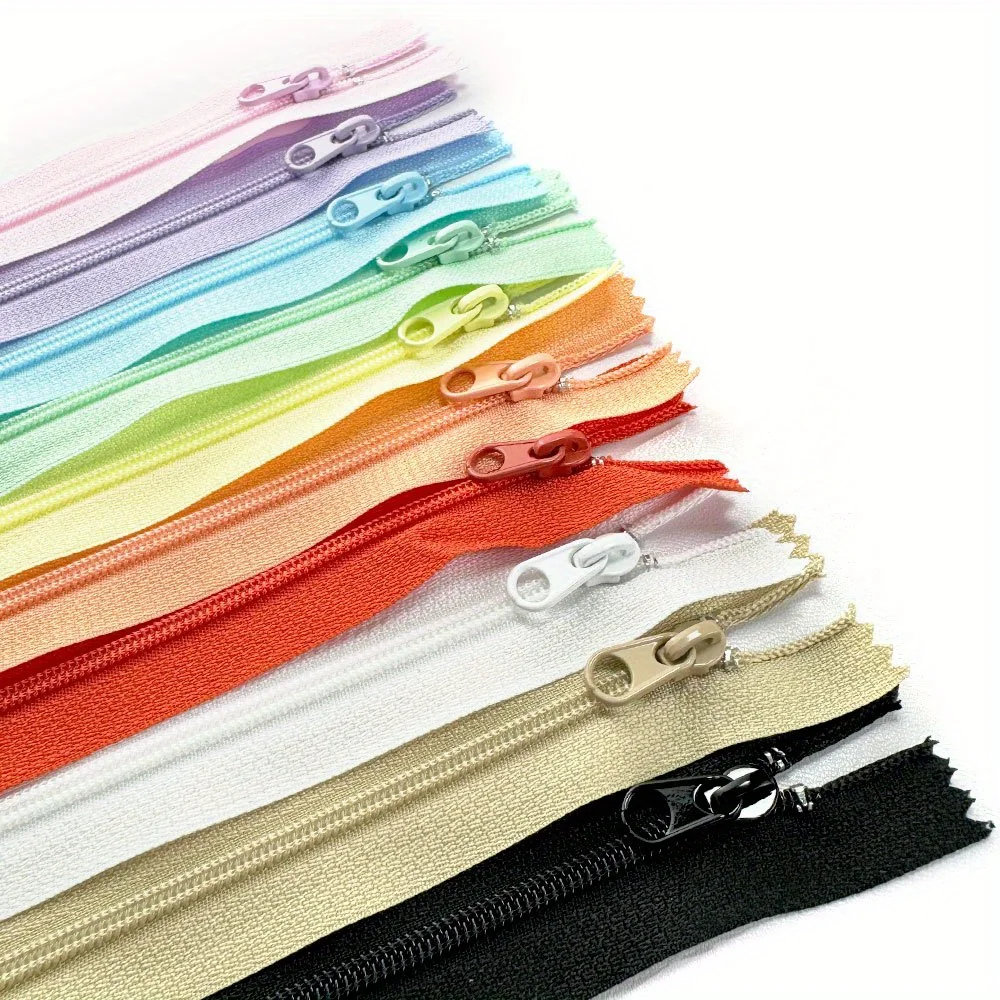5 pcs mixed color 3 #nylon zipper, 7.87 inch closed DIY handmade zipper, suitable for bags, clothing and sewing projects