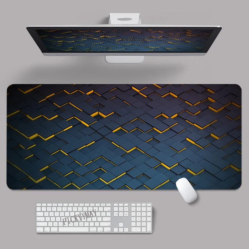 

Geometric Anti-slip Lock Edge Mousepads Solid Abstract Art Large Mousepad Gamer Rubber Mat Company Desk Pad Design For Gift