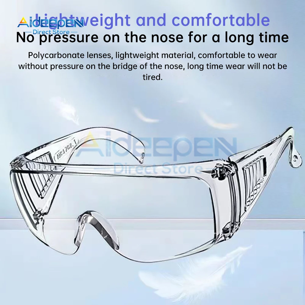 Safety Work Protective Glasses Transparent Windproof Sandproof and Impact-proof Labor Protection Glasses PC Material