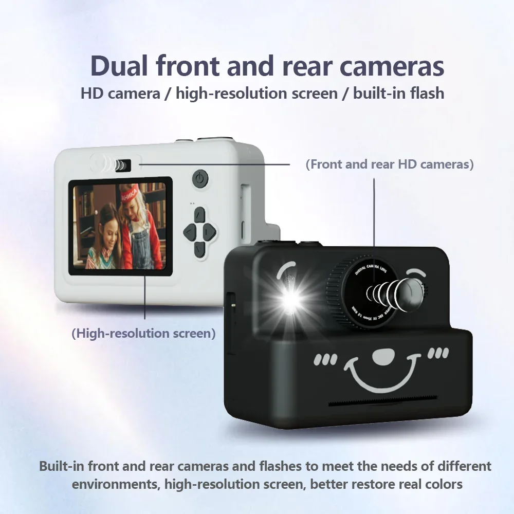 Kids Digital Camera With Instant Print Mini Printer 2.8inch Portable Thermal Photo Print Camera For Children With Video Function