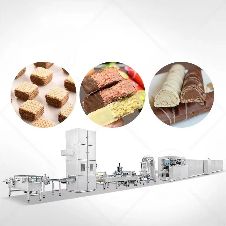 Línea de producción de oblea de chocolate completamente automática personalizable, oblea plana para galletas, máquina para hacer