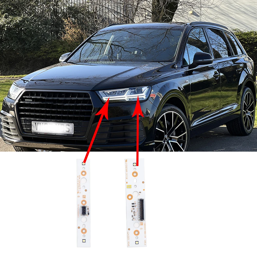 LED Headlight DRL Board For AUDI Q7 2017 2018 2019 Repair Daytime Running Light White Angel Eyes Turn Signal Lamps Car Accessory