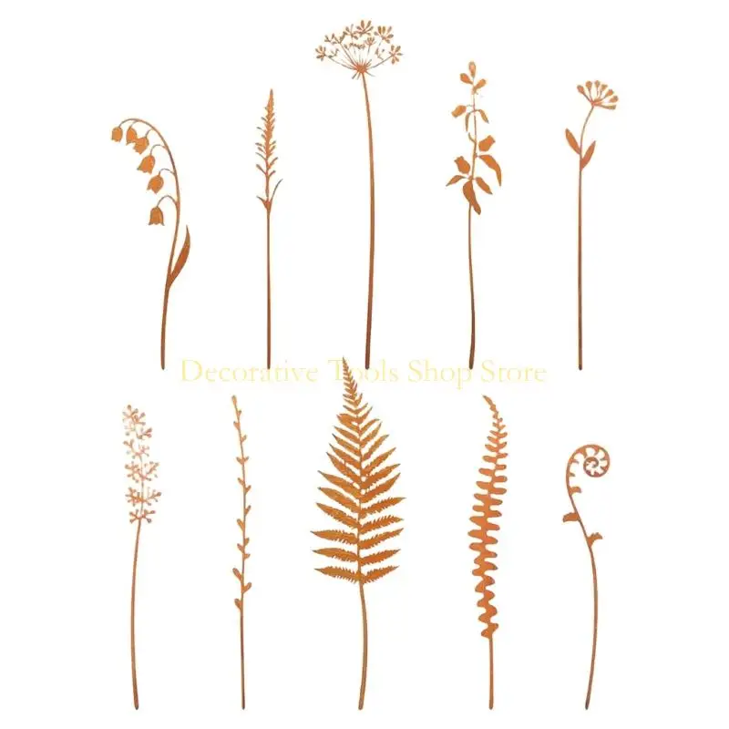 

QX2E Iron Ground Stake For Fern Plant Support Outdoor Decorative Rustproof Garden Stake for Lawns Patios Landscape 5PCS