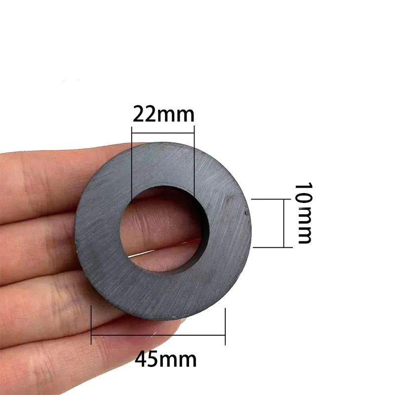 Ferrite Ring Magnet OD45mmID22mmThickness10mmY35CeramicDonut Permanent Magnets Heavy Duty for Speaker Industrial DIY Crafts