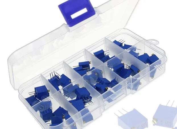 50Pcs/Lot 3296W Multiturn Trimmer Potentiometer Kit  3296 Variable Resistor 500R 1K 2K 5K 10K 20K 50K 100K 200K 1M for Diy Kit