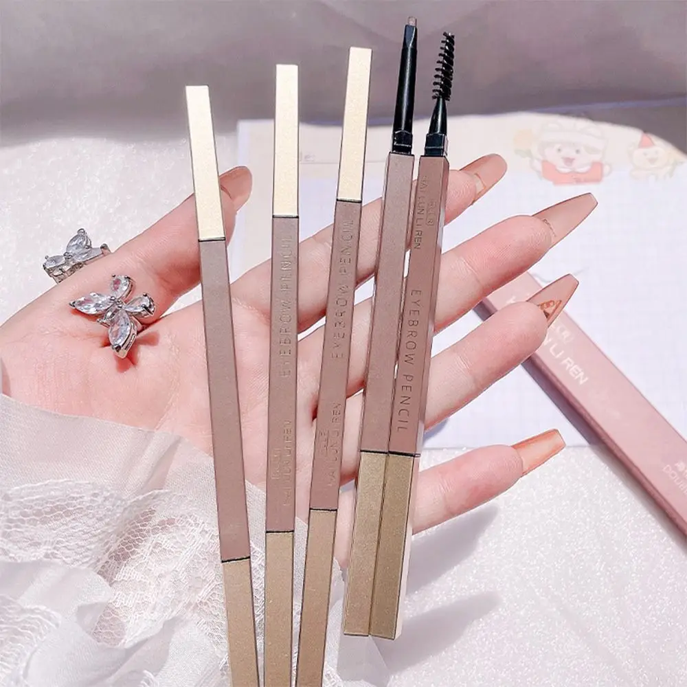 Matte Double-Head Eyebrow Pencil Sweat-proof Long Lasting Eyebrow Enhancers Waterproof Smudge Proof Eyebrow Brush Make Up