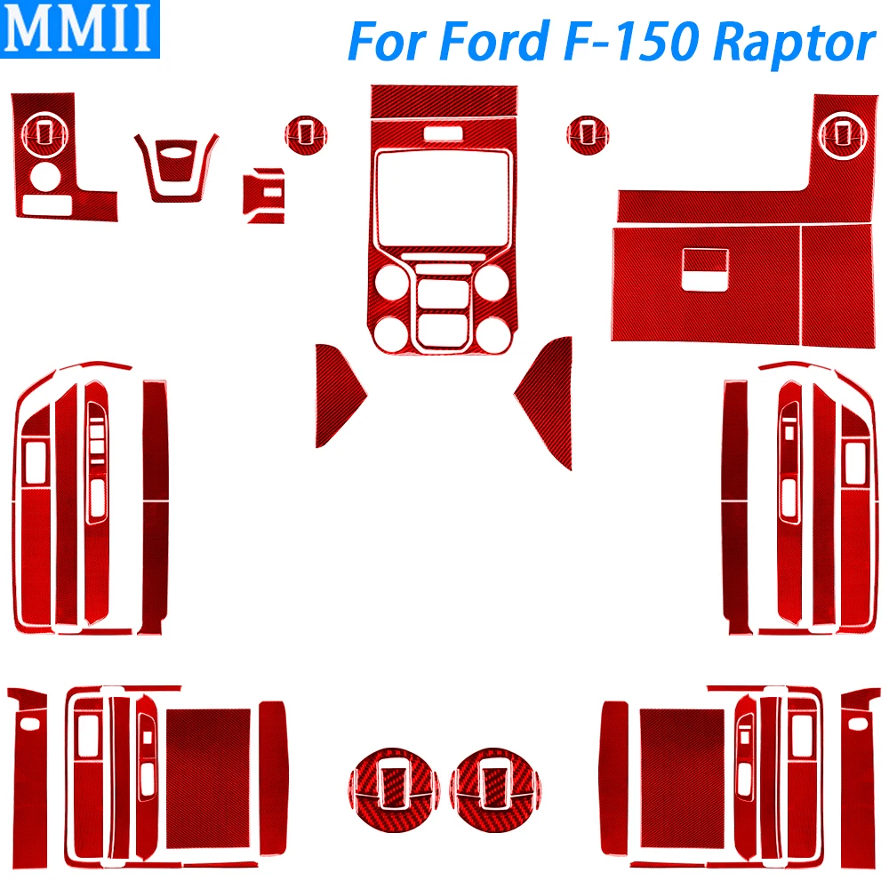 

Центральная консоль из углеродного волокна для Ford F150 Raptor 2009-2014, комплект панелей для вентиляционных отверстий и окон, аксессуары для интерьера автомобиля, наклейка