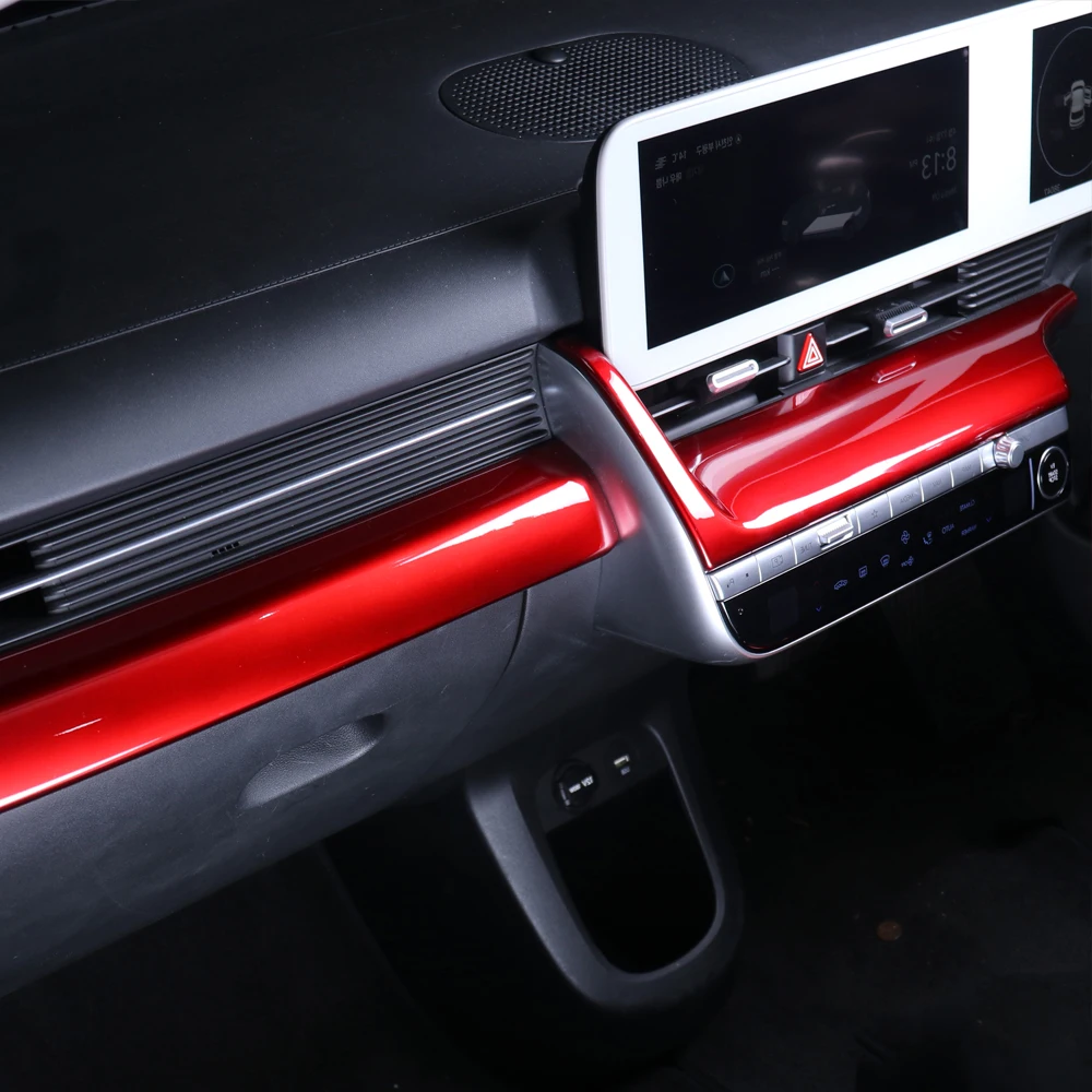 

For LHD RHD Red Interior Accessories Car Central Dashboard Frame Trim Stripe Cover For Hyundai IONIQ 5 2022 2023