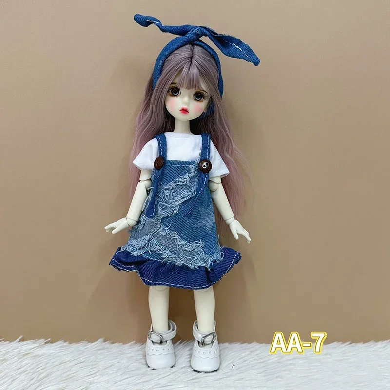 Fashion 1/6 Bjd Doll Outfit 30cm Doll Changing Clothes Set Lolita Clothes Accessories
