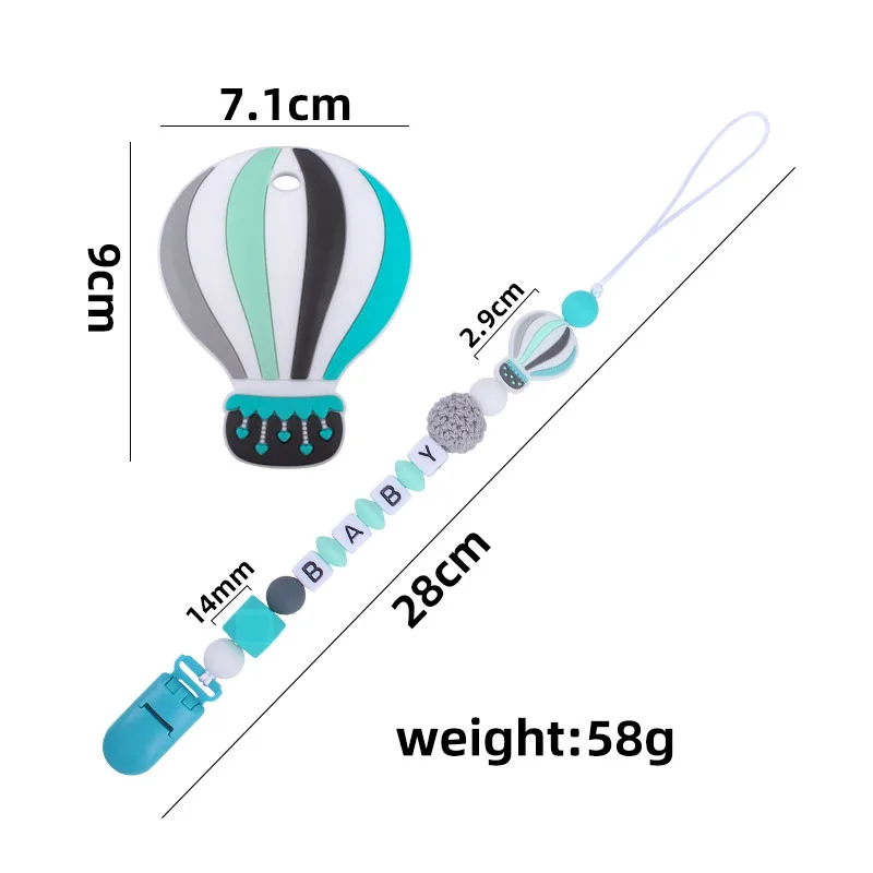 Attache-sucette de dentition personnalisé pour bébé, perles en silicone, cadeau à mâcher pour tout-petits, nom personnalisé