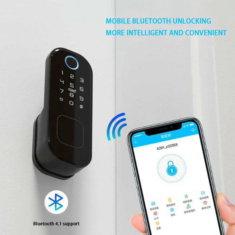 Fingerprint Remote Control Outdoor Door Electronic Gate Lock Bluetooth TUYA TTLock APP Password IC Card Keyless Smart Door Lock