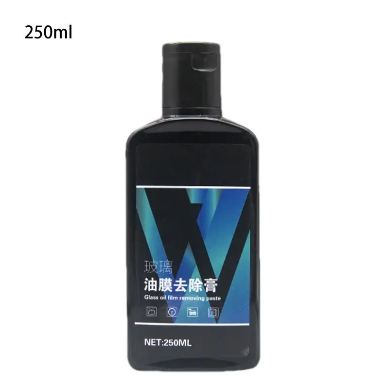 ฟิล์มกรองน้ำมันสำหรับกระจกหน้ารถขนาด250มล. เครื่องทำความสะอาดฟิล์มน้ำมันที่บังแดดหน้ารถยนต์เครื่องกำจัดรอยแก้วอเนกประสงค์