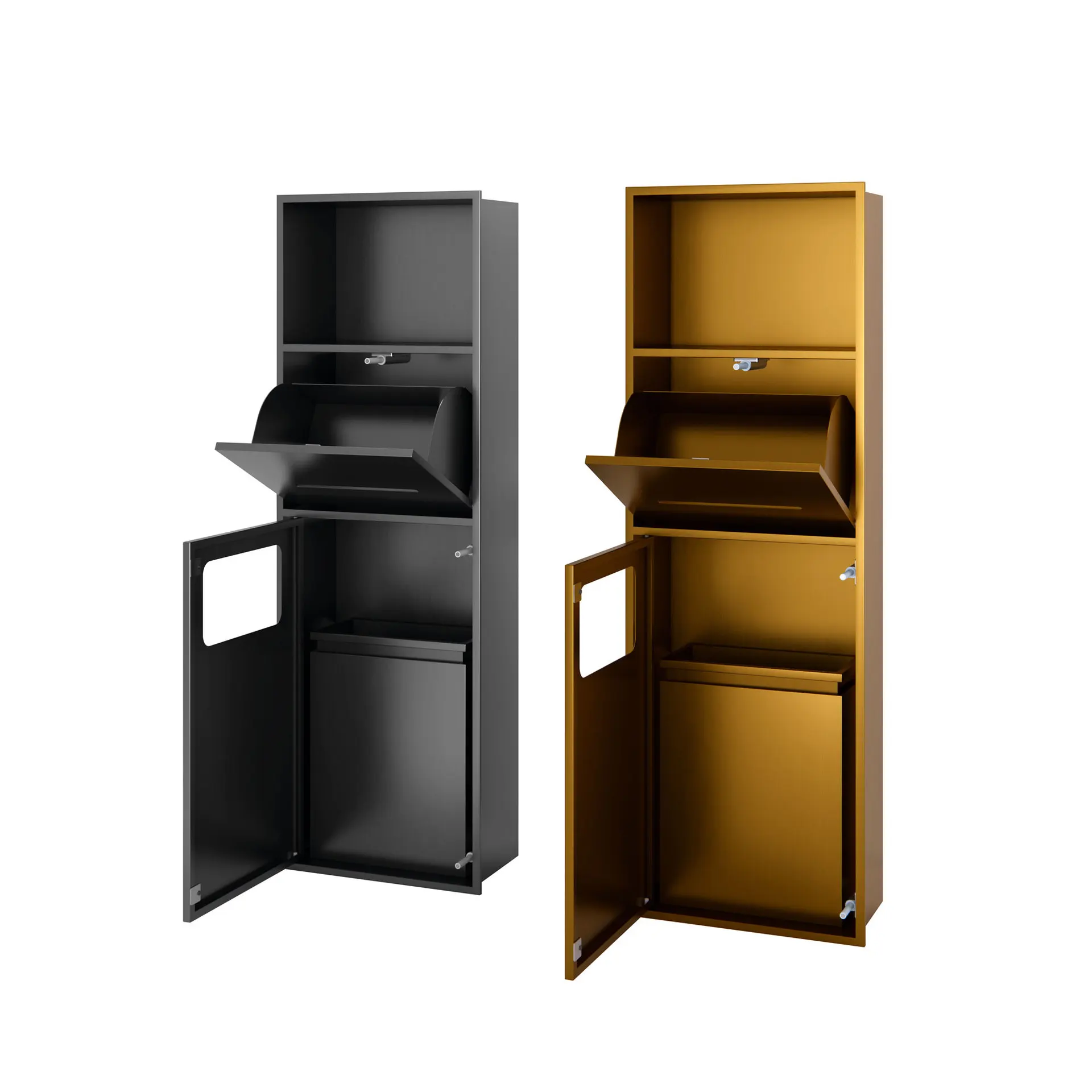 Embedded 304 stainless steel toilet alcove trash can alcove bathroom tissue alcove hidden device shelf