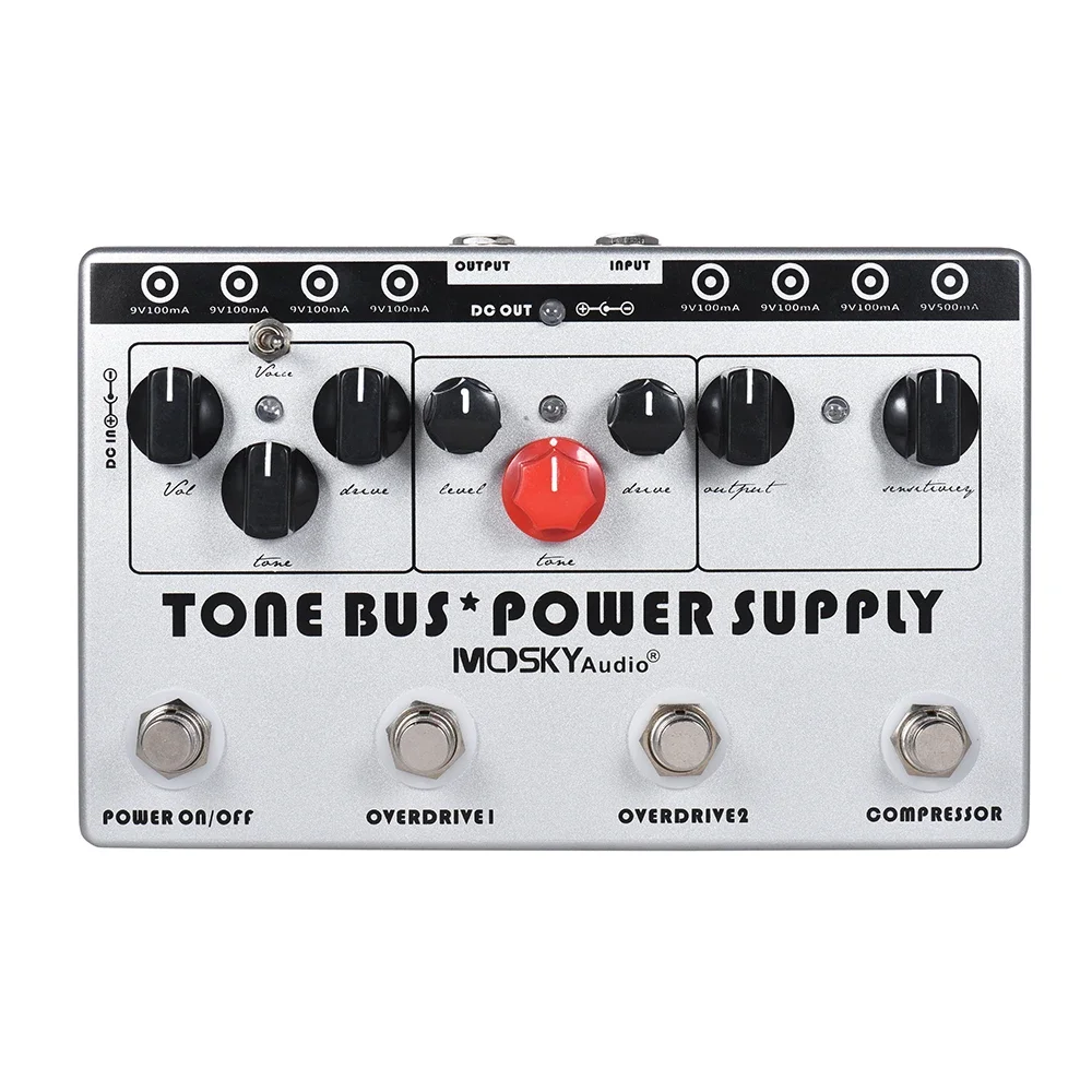 MOSKY TONE BUS+POWER SUPPLY lectric Guitar Combined Effect Compressor Tube Overdrive Ultimate Overdrive 8 Isolated DC 9V