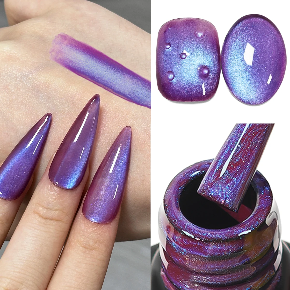 1 botella de esmalte de uñas en gel, terapia de luz duradera, color semipermanente y polvo brillante, forma líquida, sin alcohol, hip