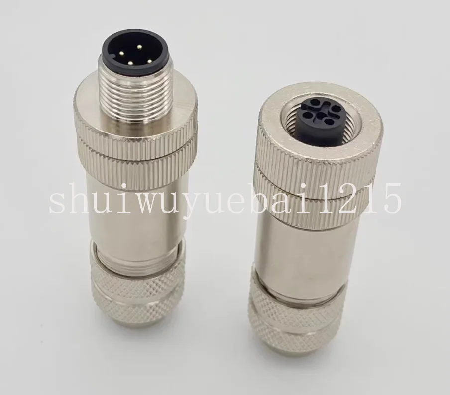 M12 Ethernet all-metal connector 4 core 5 core 8 core 12 with shielded ABD coding ProFINet aviation plug