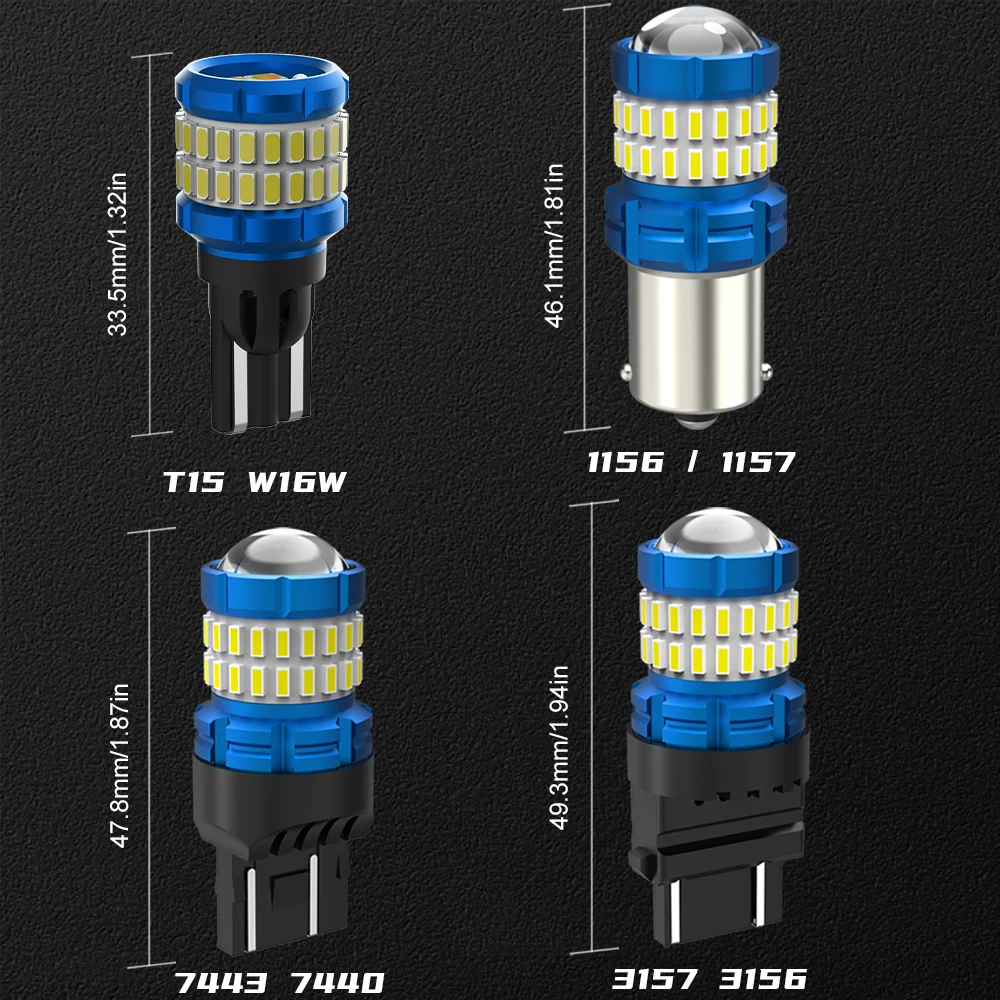 AENVTOL 2 pz Canbus T15 W16W P21W BA15S LED Backup lampade di retromarcia W21W W21/5 W SRCK P27/7W luci di marcia diurna indicatore di direzione