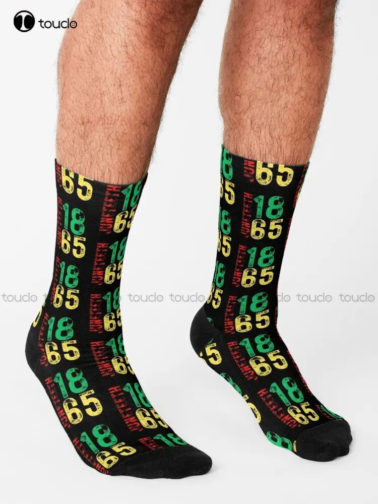 Juneteenth Independence Freeish Day African American Celebration 1865 Socks Womens Hiking Socks 360° Digital Printing Streetwear