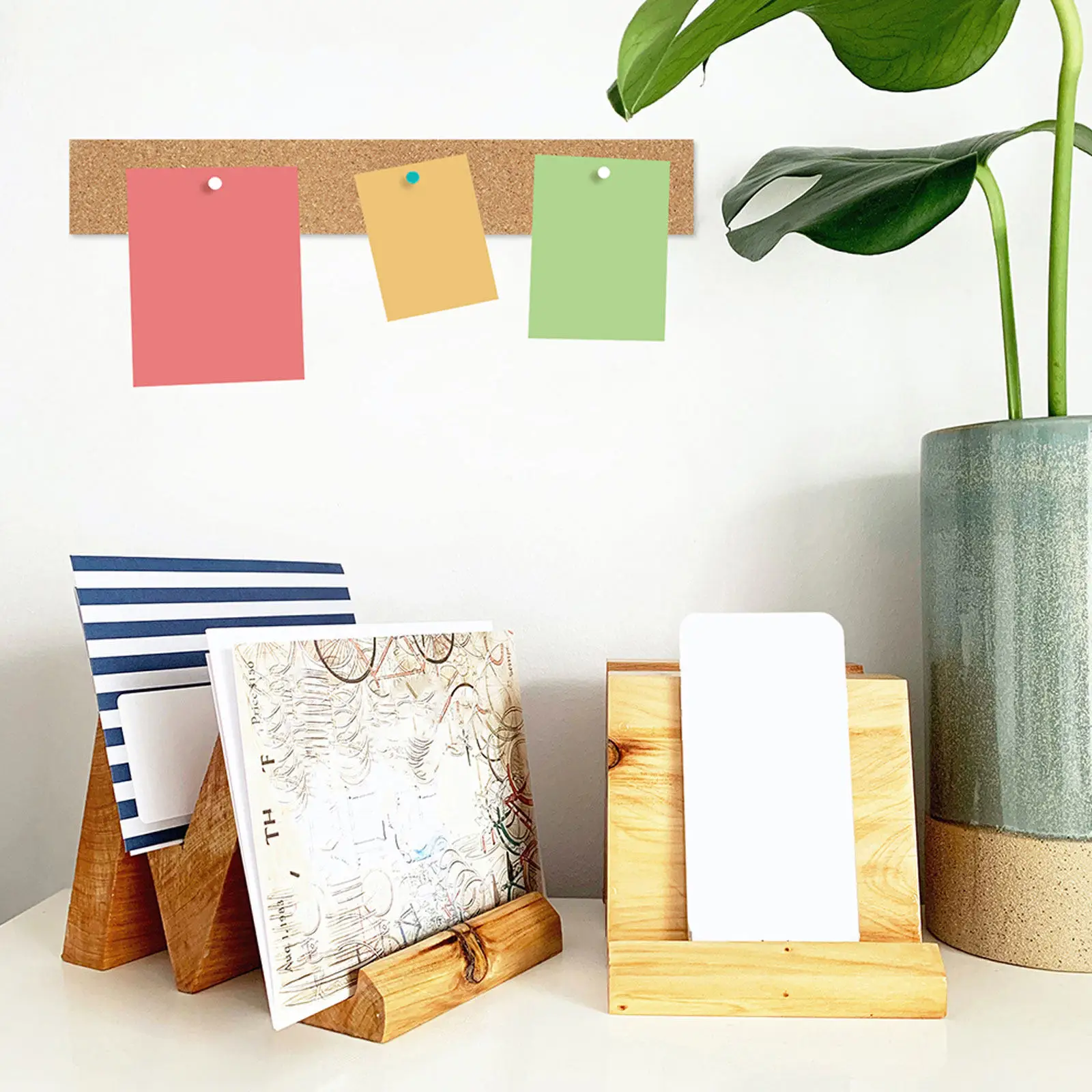 3 Pcs Bulletin Board Strips Wall Cork for Walls Coaster Backing Adhesive Oatmeal