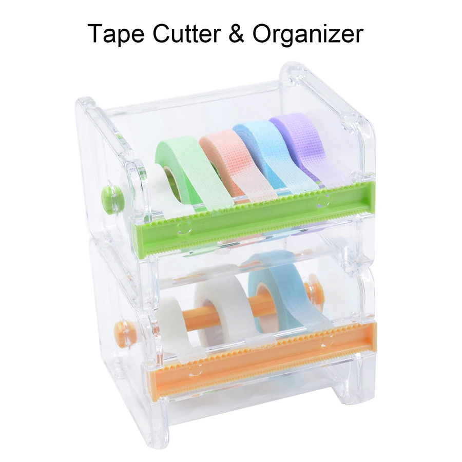 Eyelashes Extension Tape Dispenser Organizer Adhesive Roller Tape Holder Tape Cutter Case Lash Beauty Tools