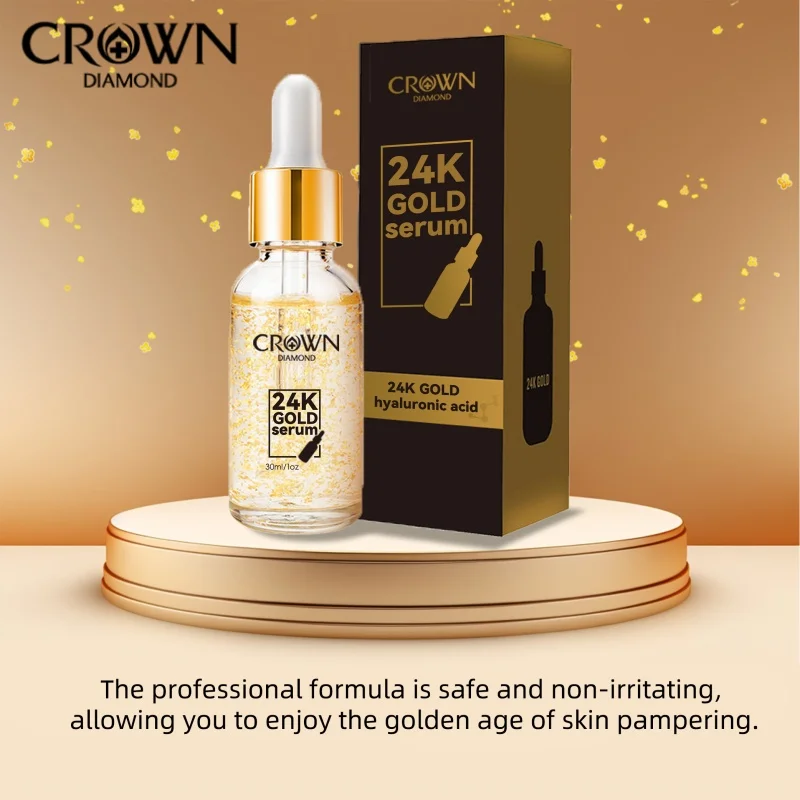 Crown 24K Gold Serum Hyaluronic Acid Skincare Anti Aging Moisturizing Fade Acne Remover Wrinkle Face Care 30ml Whitening Serum