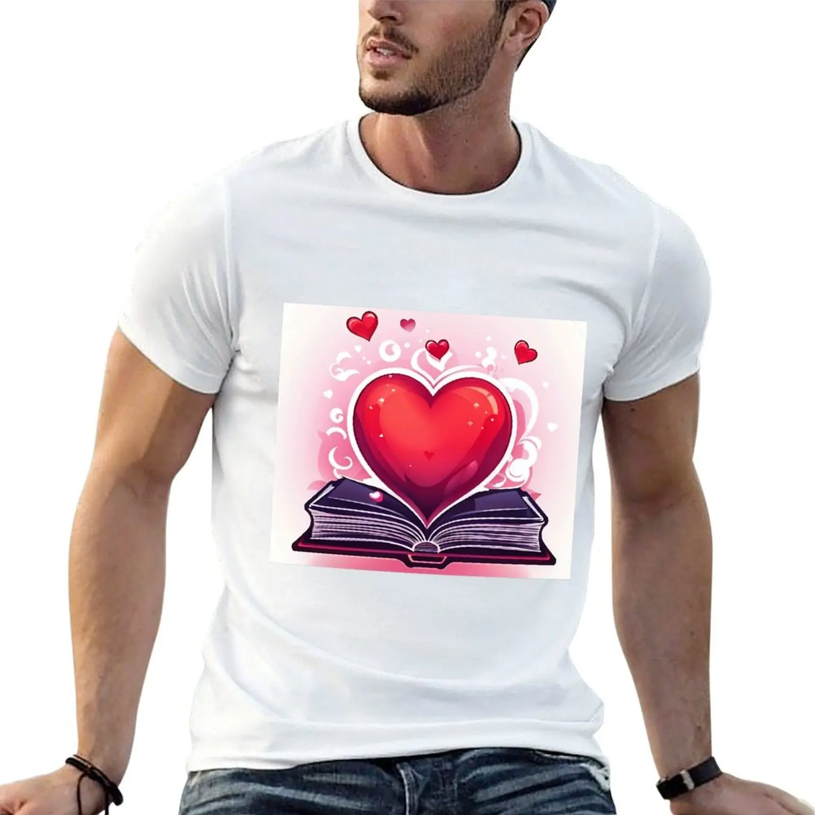

I LOVE BOOKS T-Shirt man t shirt heavy cotton t shirts for man graphic vintage T-Shirt