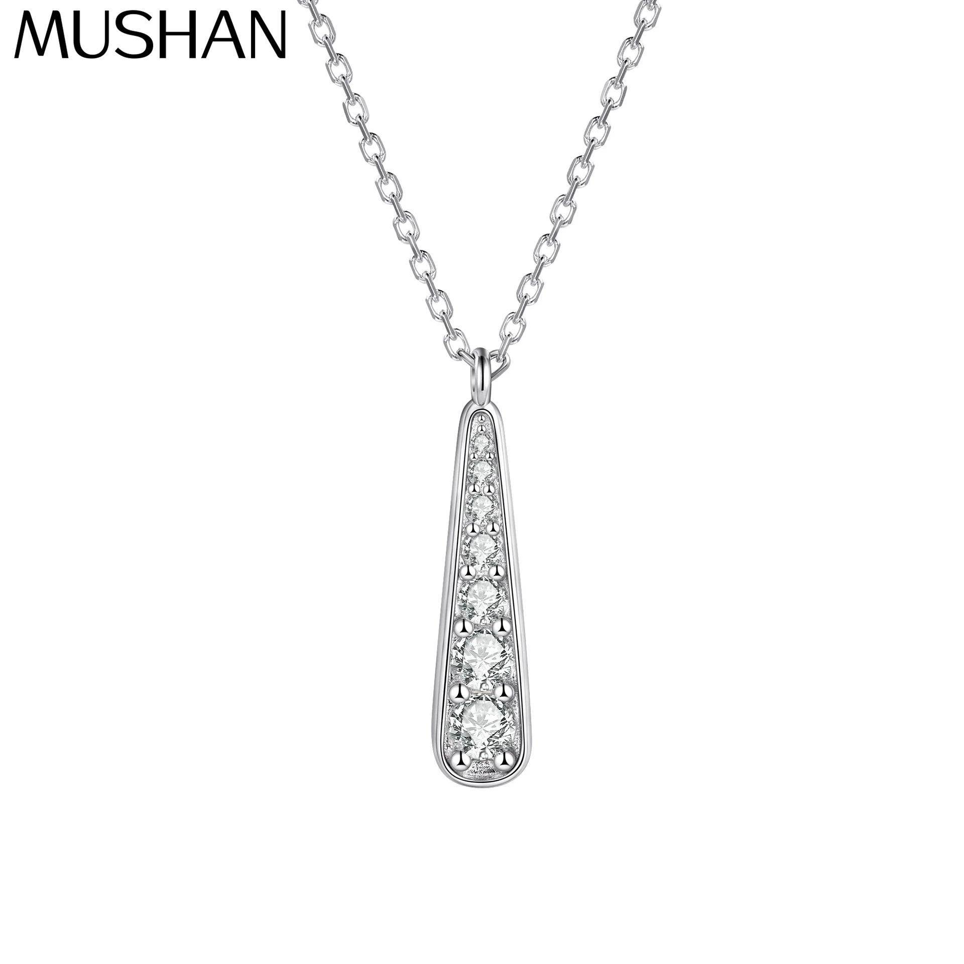 

MuShan Jewelry 925 Sterling Silver Necklace Pendant Chain HCD Gemstones Gift Her Statement Jewelry Women Necklaces Jewelry