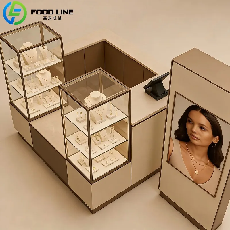 Custom Glass Cabinet Display Cabinet Digital Kiosk Display Cabinet with LED Lighting is suitable for shoping mall jewelry retail