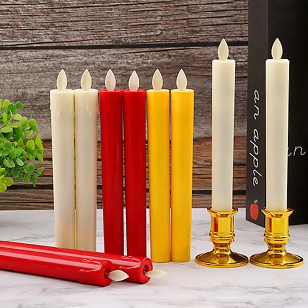 Creative LED Flameless Candles Lights Wedding Birthday Party Simulation Candles Lamp Long Electric Flickering Candlesticks