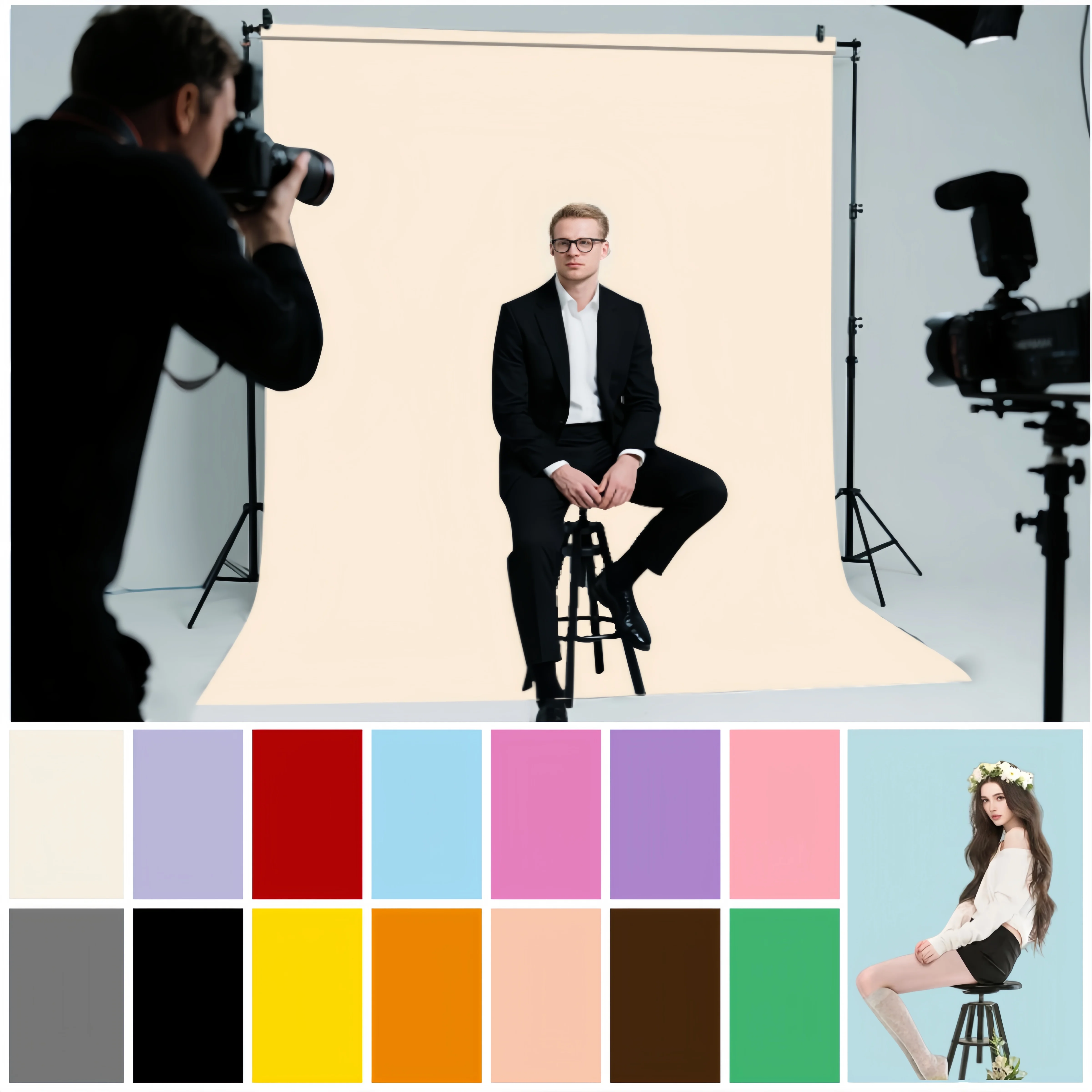 Solid Color Backgrounds For Photographs White Black Blue Pink Maternity Dresses Photoshoot Portrait Decor Backdrop Photobooth