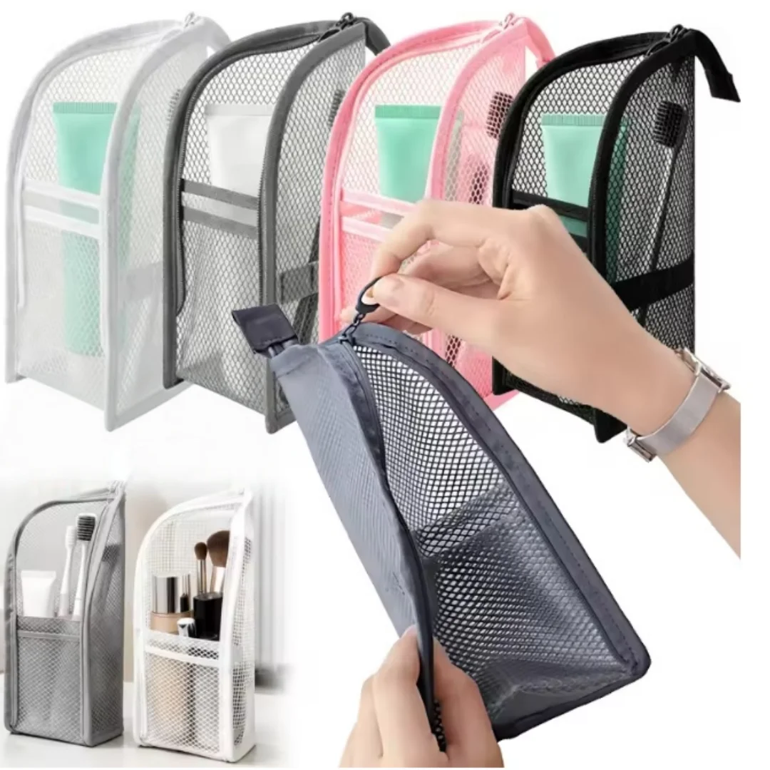 Women EVA Mesh Cosmetic Bag Travel Storage Makeup Bag Organizer Female Make Up Pouch Portable Small Large Toiletry Beauty Case