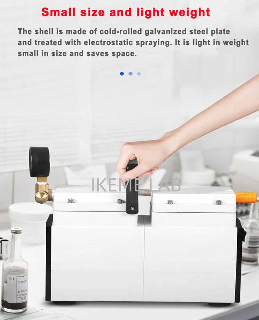 IKEME Oil-free Diaphragm Vacuum Pump Adjustable Pressure Positive And Negative Pressure Lab Filter Pump Chemical Analysis 220V