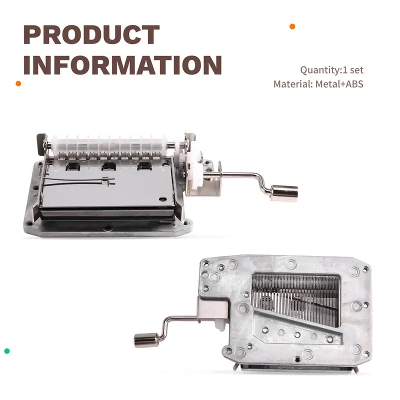 DIY 30 Note Tape Hand Crank Music Box 20 Papar Tapes Movement Hole Puncher Included