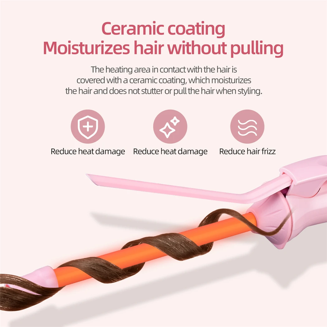 CkeyiN Mini Hair Curling Iron 9mm Curler Wand Professional Curly Tongs Ceramic Electric Salon Styling Tool Small Crimping Iron